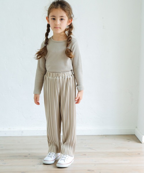 pairmanon（ペアマノン）の「【ママとおそろい】プリーツリラックスパンツ（その他パンツ・キッズ・ダークブラウン/ミント/ブラック/モカ/ライトベージュ/ピンク/ブラウン/ラベンダー・110/120/130/140/150/100/90）」の20枚目の写真