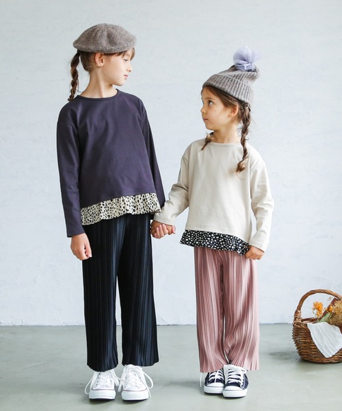 pairmanon（ペアマノン）の「【ママとおそろい】プリーツリラックスパンツ（その他パンツ・キッズ・ダークブラウン/ミント/ブラック/モカ/ライトベージュ/ピンク/ブラウン/ラベンダー・110/120/130/140/150/100/90）」の14枚目の写真