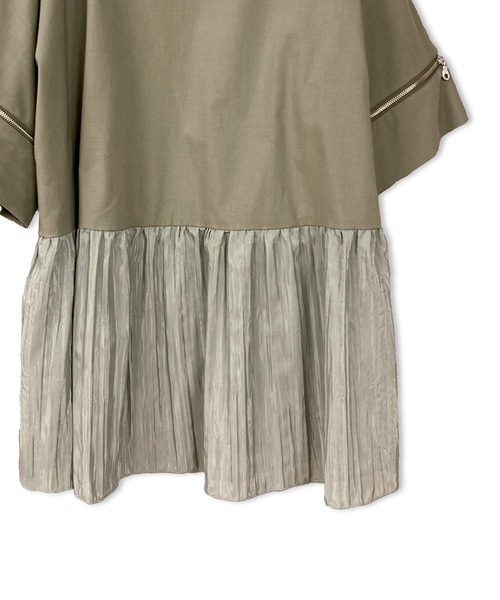 Sric ラスリック のファッション Sric 裾プリーツzipブラウス シャツ ブラウス La セール La La