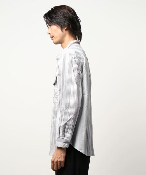 UNION STATION(ユニオンステーション)の「ランダムストライプシャツ(シャツ/ブラウス・メンズ・ブラック/ブルー・M/L)」の3枚目の写真