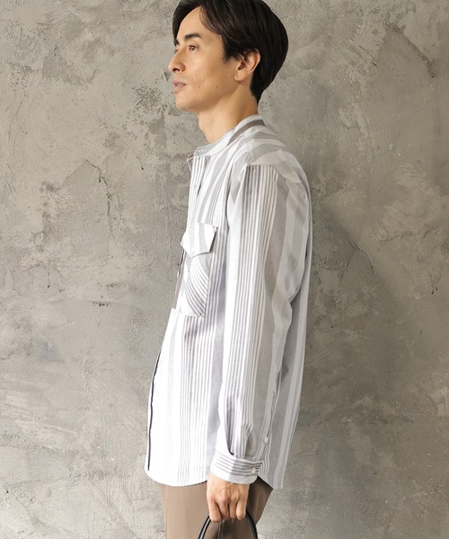 UNION STATION(ユニオンステーション)の「ランダムストライプシャツ(シャツ/ブラウス・メンズ・ブラック/ブルー・M/L)」の5枚目の写真