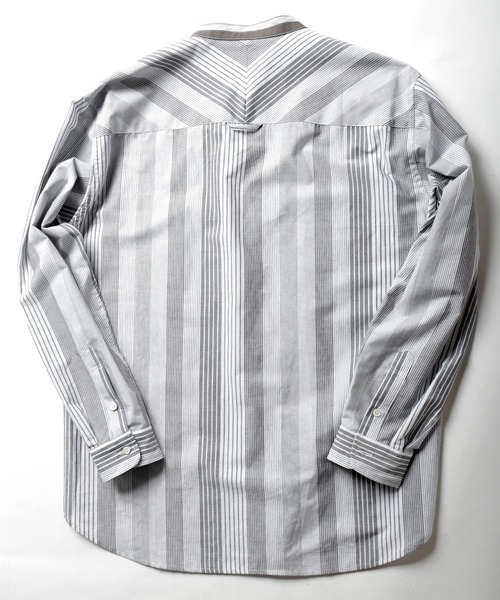 UNION STATION(ユニオンステーション)の「ランダムストライプシャツ(シャツ/ブラウス・メンズ・ブラック/ブルー・M/L)」の10枚目の写真