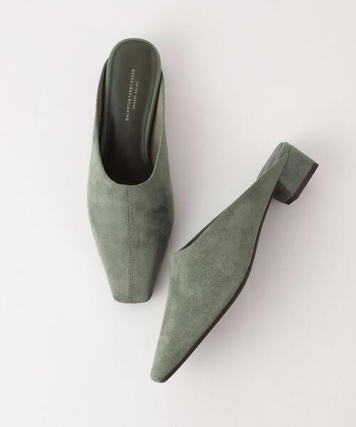 green label relaxing（グリーンレーベルリラクシング）の「スクエア センターシーム ミュール (3cmヒール)（その他シューズ・レディース・ブラック/オリーブ/その他1・S/M/L/XS）」の2枚目の写真
