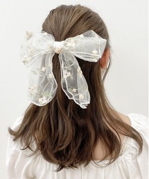 【apres jour×ARIAZ】フラワーレースリボンヘアゴム
