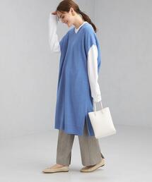 green label relaxing | カタアゼ ロング ニット ベスト -ウォッシャブル-(ベスト)