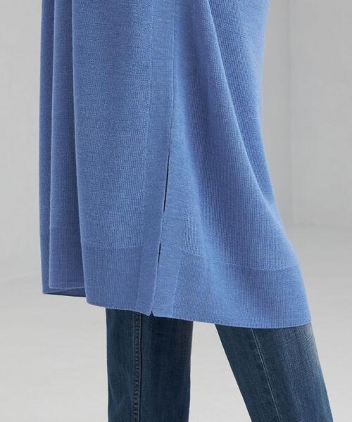 green label relaxing（グリーンレーベルリラクシング）の「カタアゼ ロング ニット ベスト -ウォッシャブル-（ベスト・レディース・ライトグレー/モカ/コバルトブルー・FREE）」の9枚目の写真