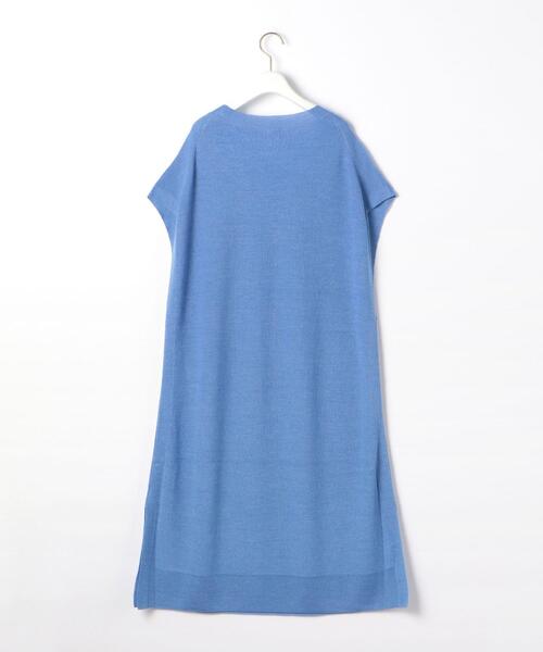 green label relaxing（グリーンレーベルリラクシング）の「カタアゼ ロング ニット ベスト -ウォッシャブル-（ベスト・レディース・ライトグレー/モカ/コバルトブルー・FREE）」の20枚目の写真