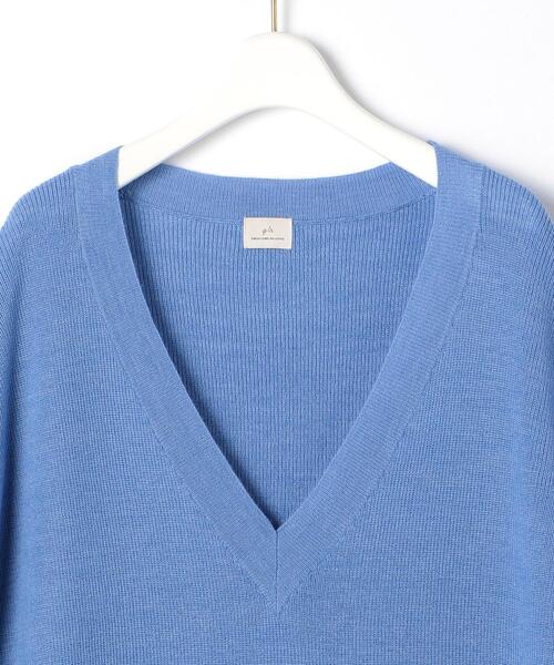 green label relaxing（グリーンレーベルリラクシング）の「カタアゼ ロング ニット ベスト -ウォッシャブル-（ベスト・レディース・ライトグレー/モカ/コバルトブルー・FREE）」の21枚目の写真