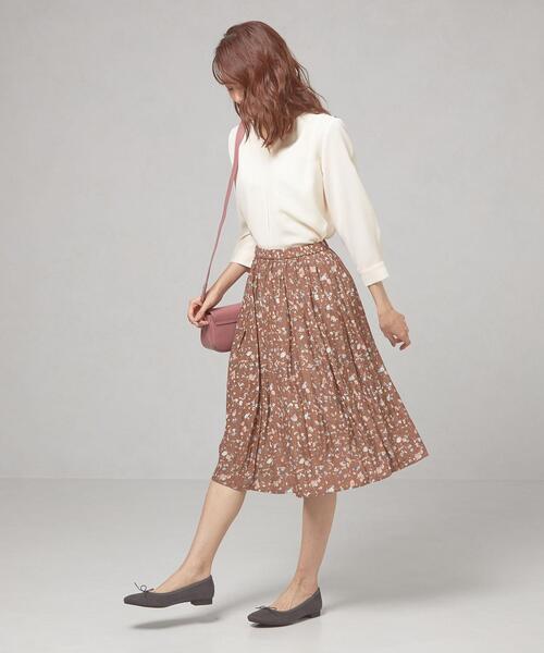 THE STATION STORE（ザ ステーション ストア）の「＜closet story（クローゼットストーリー）＞ミニタイルプリント ギャザースカート -ウォッシャブル-（スカート・レディース・ブラック/ブラウン/ナチュラル・FREE）」の7枚目の写真