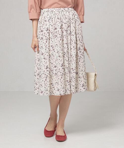 THE STATION STORE（ザ ステーション ストア）の「＜closet story（クローゼットストーリー）＞ミニタイルプリント ギャザースカート -ウォッシャブル-（スカート・レディース・ブラック/ブラウン/ナチュラル・FREE）」の9枚目の写真