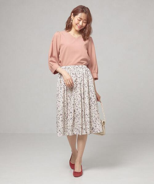 THE STATION STORE（ザ ステーション ストア）の「＜closet story（クローゼットストーリー）＞ミニタイルプリント ギャザースカート -ウォッシャブル-（スカート・レディース・ブラック/ブラウン/ナチュラル・FREE）」の15枚目の写真