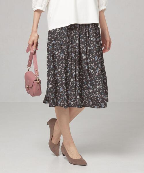 THE STATION STORE（ザ ステーション ストア）の「＜closet story（クローゼットストーリー）＞ミニタイルプリント ギャザースカート -ウォッシャブル-（スカート・レディース・ブラック/ブラウン/ナチュラル・FREE）」の11枚目の写真