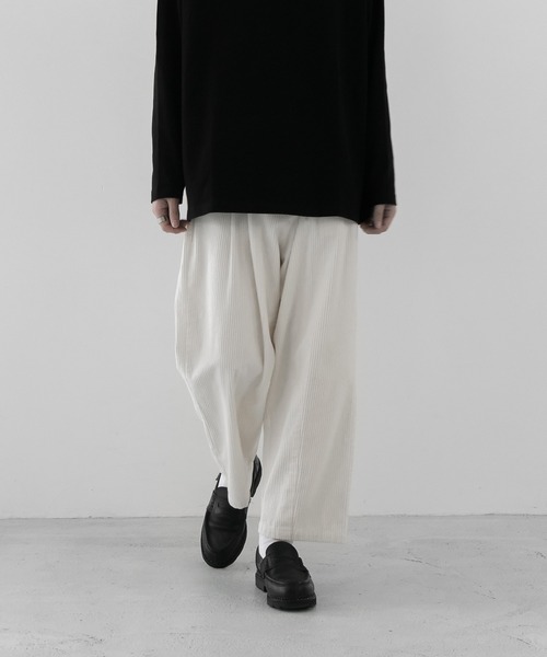 パンツ remer loose drape corduroy wide PT remer（リメール）の「loose drape corduroy wide PT / ルーズ