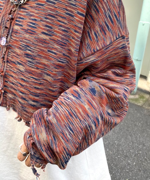 WHO'S WHO gallery(フーズフーギャラリー)の「スペースダイ2WAYニット(カーディガン/ボレロ・レディース・ブラウン/ブラック/グリーン/ピンク・FREE)」の19枚目の写真