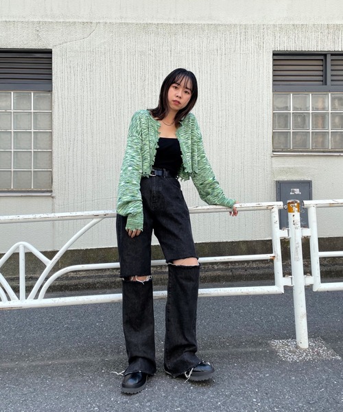 WHO'S WHO gallery(フーズフーギャラリー)の「スペースダイ2WAYニット(カーディガン/ボレロ・レディース・ブラウン/ブラック/グリーン/ピンク・FREE)」の22枚目の写真