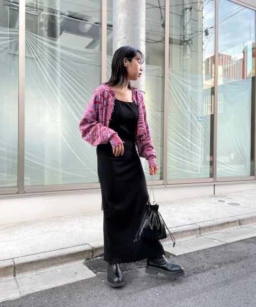 WHO'S WHO gallery(フーズフーギャラリー)の「スペースダイ2WAYニット(カーディガン/ボレロ・レディース・ブラウン/ブラック/グリーン/ピンク・FREE)」の16枚目の写真