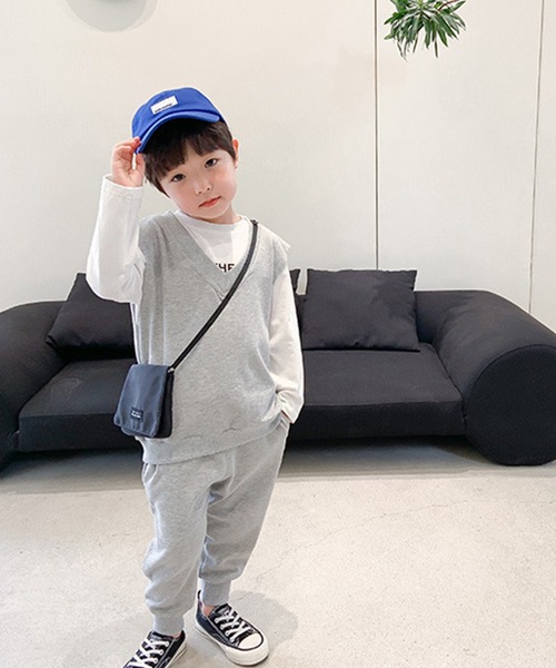 aimoha(アイモハ)の「【aimoha-KIDS-】【新作】韓国子供服 ベスト スウェットパンツ2点セットアップ(セットアップ・キッズ・ベージュ/グレー・90/140/110/130/100/120)」の14枚目の写真
