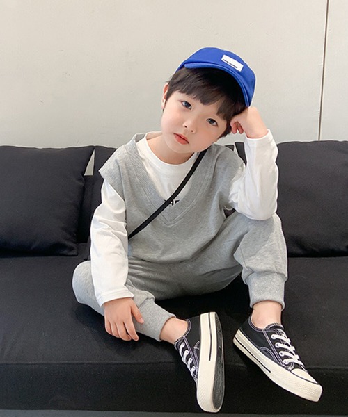 aimoha(アイモハ)の「【aimoha-KIDS-】【新作】韓国子供服 ベスト スウェットパンツ2点セットアップ(セットアップ・キッズ・ベージュ/グレー・90/140/110/130/100/120)」の6枚目の写真