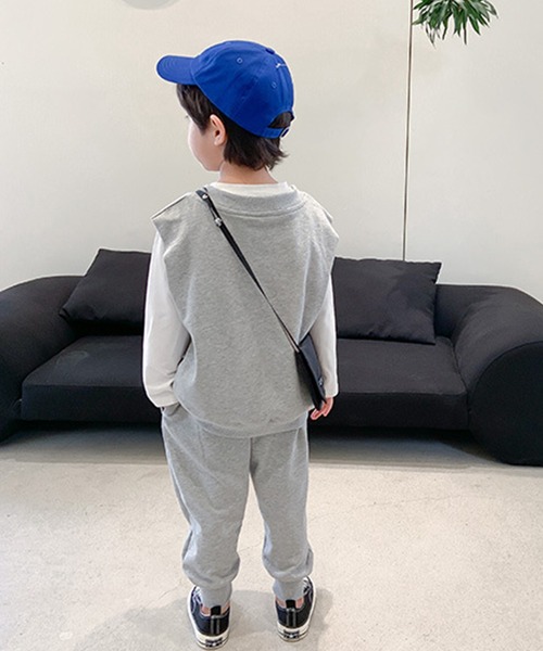aimoha(アイモハ)の「【aimoha-KIDS-】【新作】韓国子供服 ベスト スウェットパンツ2点セットアップ(セットアップ・キッズ・ベージュ/グレー・90/140/110/130/100/120)」の8枚目の写真