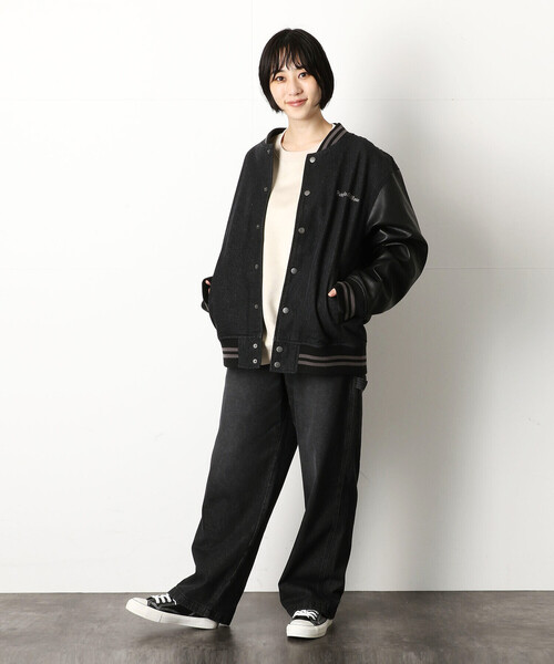 Purple&Yellow（パープルアンドイエロー）の「デニム ペインターパンツ（デニムパンツ・メンズ・ライトインディゴブルー/ブルー系その他/ワンウォッシュ/ブラック・SMALL/X-SMALL/MEDIUM/LARGE/X-LARGE）」の6枚目の写真