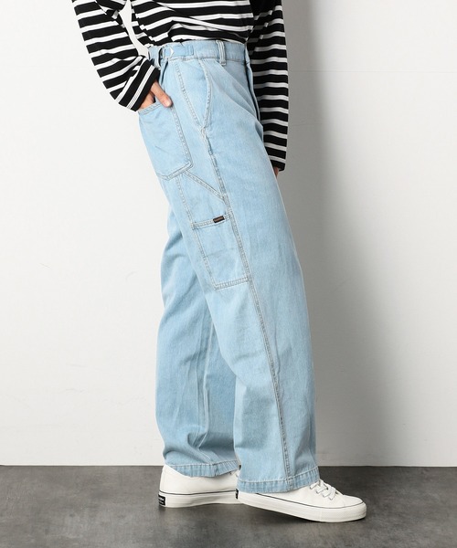 Purple&Yellow（パープルアンドイエロー）の「デニム ペインターパンツ（デニムパンツ・メンズ・ライトインディゴブルー/ブルー系その他/ワンウォッシュ/ブラック・SMALL/X-SMALL/MEDIUM/LARGE/X-LARGE）」の4枚目の写真