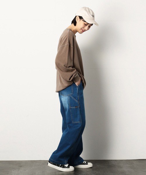 Purple&Yellow（パープルアンドイエロー）の「デニム ペインターパンツ（デニムパンツ・メンズ・ライトインディゴブルー/ブルー系その他/ワンウォッシュ/ブラック・SMALL/X-SMALL/MEDIUM/LARGE/X-LARGE）」の12枚目の写真