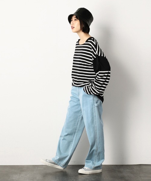 Purple&Yellow（パープルアンドイエロー）の「デニム ペインターパンツ（デニムパンツ・メンズ・ライトインディゴブルー/ブルー系その他/ワンウォッシュ/ブラック・SMALL/X-SMALL/MEDIUM/LARGE/X-LARGE）」の13枚目の写真