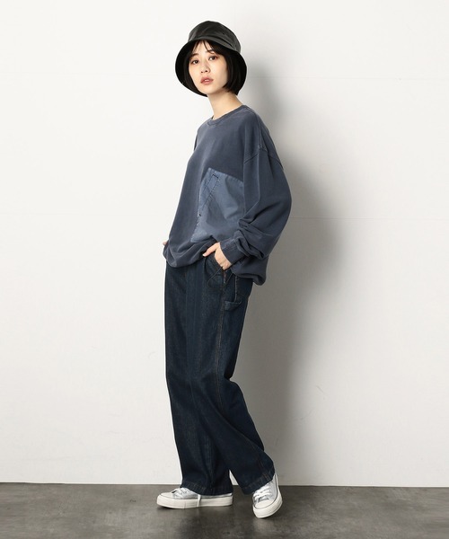 Purple&Yellow（パープルアンドイエロー）の「デニム ペインターパンツ（デニムパンツ・メンズ・ライトインディゴブルー/ブルー系その他/ワンウォッシュ/ブラック・SMALL/X-SMALL/MEDIUM/LARGE/X-LARGE）」の14枚目の写真