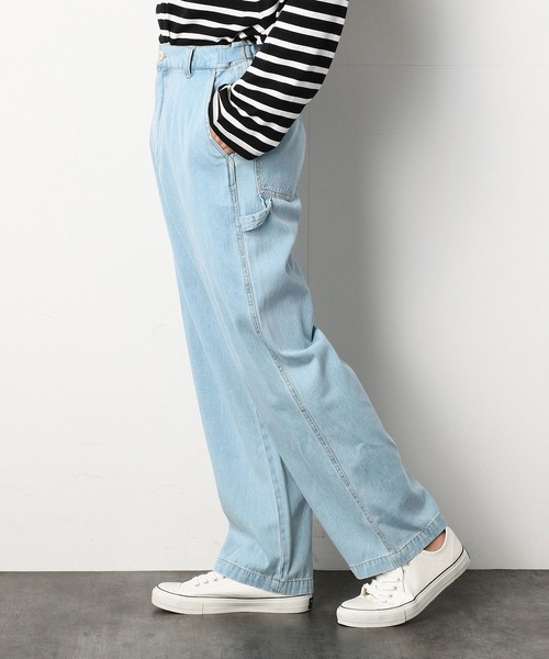 Purple&Yellow（パープルアンドイエロー）の「デニム ペインターパンツ（デニムパンツ・メンズ・ライトインディゴブルー/ブルー系その他/ワンウォッシュ/ブラック・SMALL/X-SMALL/MEDIUM/LARGE/X-LARGE）」の15枚目の写真