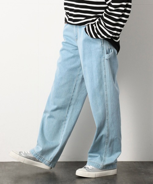 Purple&Yellow（パープルアンドイエロー）の「デニム ペインターパンツ（デニムパンツ・メンズ・ライトインディゴブルー/ブルー系その他/ワンウォッシュ/ブラック・SMALL/X-SMALL/MEDIUM/LARGE/X-LARGE）」の17枚目の写真