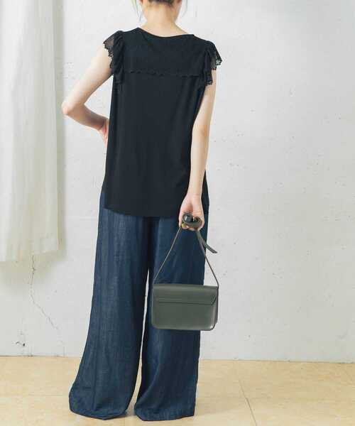 URBAN RESEARCH ROSSO(アーバンリサーチロッソ)の「ヨークレースフレアプルオーバー(Tシャツ/カットソー・レディース・ブラック/グレー/オフホワイト・FREE)」の18枚目の写真