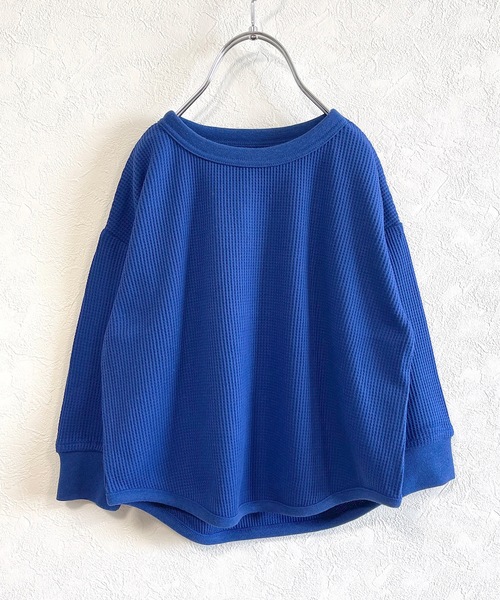 Life Support Products（ライフサポートプロダクツ）の「ワッフルロンT（L-6801/80～150cm）（Tシャツ/カットソー・キッズ・ラベンダー/ホワイト系その他/杢グレー/グレー系その他/ブルー/マスタード/グリーン/ピンク/ブラック/オフホワイト/ホワイト系その他2/グリーン系その他/ベージュ/レッド/カーキ・100/110/120/130/80/90/140/95/150）」の11枚目の写真