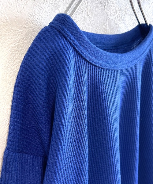 Life Support Products（ライフサポートプロダクツ）の「ワッフルロンT（L-6801/80～150cm）（Tシャツ/カットソー・キッズ・ラベンダー/ホワイト系その他/杢グレー/グレー系その他/ブルー/マスタード/グリーン/ピンク/ブラック/オフホワイト/ホワイト系その他2/グリーン系その他/ベージュ/レッド/カーキ・100/110/120/130/80/90/140/95/150）」の22枚目の写真