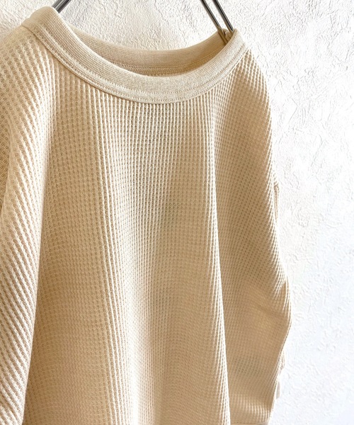 Life Support Products（ライフサポートプロダクツ）の「ワッフルロンT（L-6801/80～150cm）（Tシャツ/カットソー・キッズ・ラベンダー/ホワイト系その他/杢グレー/グレー系その他/ブルー/マスタード/グリーン/ピンク/ブラック/オフホワイト/ホワイト系その他2/グリーン系その他/ベージュ/レッド/カーキ・100/110/120/130/80/90/140/95/150）」の17枚目の写真