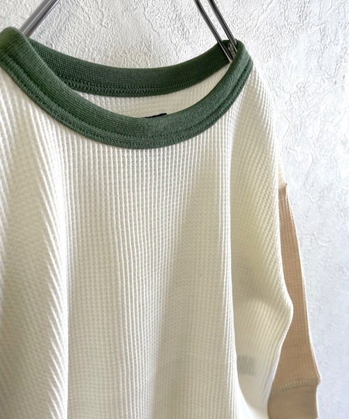 Life Support Products（ライフサポートプロダクツ）の「ワッフルロンT（L-6801/80～150cm）（Tシャツ/カットソー・キッズ・ラベンダー/ホワイト系その他/杢グレー/グレー系その他/ブルー/マスタード/グリーン/ピンク/ブラック/オフホワイト/ホワイト系その他2/グリーン系その他/ベージュ/レッド/カーキ・100/110/120/130/80/90/140/95/150）」の20枚目の写真