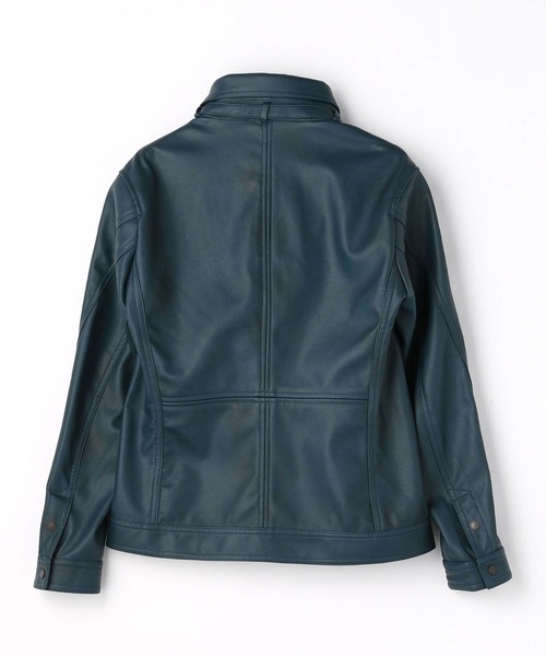 HIDEAWAYS NICOLE(ハイダウェイニコル)の「フェイクレザーブルゾン(ブルゾン・メンズ・チャコールグレー/ライトグレー/オレンジ/ブルー・MEDIUM/LARGE/X-LARGE)」の12枚目の写真