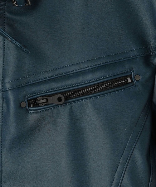 HIDEAWAYS NICOLE(ハイダウェイニコル)の「フェイクレザーブルゾン(ブルゾン・メンズ・チャコールグレー/ライトグレー/オレンジ/ブルー・MEDIUM/LARGE/X-LARGE)」の18枚目の写真