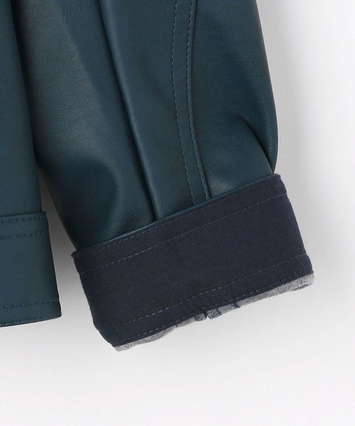 HIDEAWAYS NICOLE(ハイダウェイニコル)の「フェイクレザーブルゾン(ブルゾン・メンズ・チャコールグレー/ライトグレー/オレンジ/ブルー・MEDIUM/LARGE/X-LARGE)」の20枚目の写真