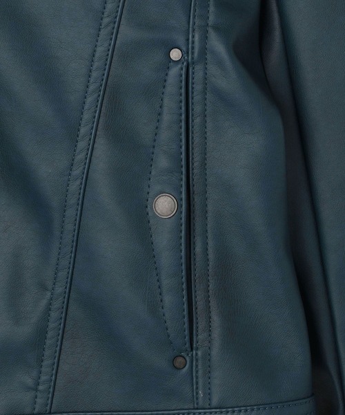 HIDEAWAYS NICOLE(ハイダウェイニコル)の「フェイクレザーブルゾン(ブルゾン・メンズ・チャコールグレー/ライトグレー/オレンジ/ブルー・MEDIUM/LARGE/X-LARGE)」の21枚目の写真