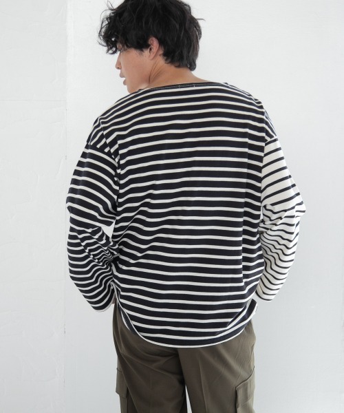 LOWRYS FARM（ローリーズファーム）の「ＵＳＡＢＩＧバスクボーダーロングスリーブ　215083（Tシャツ/カットソー・メンズ・ブラック/アイボリー/その他・MEDIUM/LARGE）」の6枚目の写真