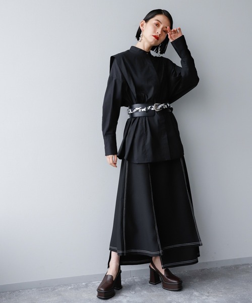 HARE（ハレ）の「2WAYワイドベルト(HARE)（ベルト・レディース・ブラック/ブラック系その他・FREE）」の3枚目の写真