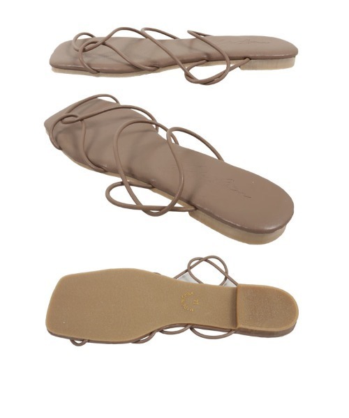 KOBE LETTUCE（コウベレタス）の「コードストラップフラットサンダル（サンダル・レディース・ブラウン/ホワイト/ブラック/ゴールド/ブルー・L/LL/M/S）」の15枚目の写真