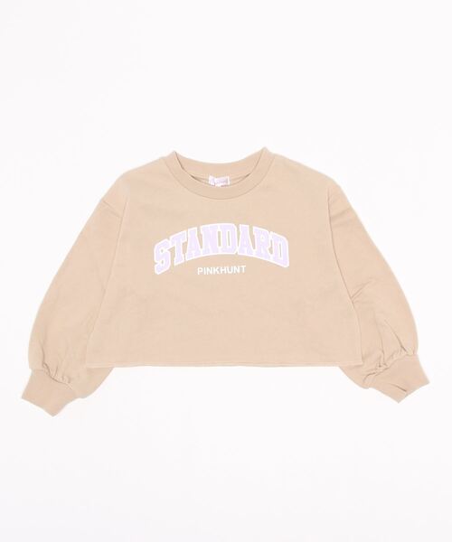 PINKHUNT（ピンクハント）の「PINKHUNT ショート丈トレーナー 5833K（スウェット・キッズ・ベージュ/グレー・140cm/150cm/130cm/160cm/120cm）」の6枚目の写真