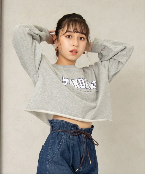 PINKHUNT（ピンクハント）の「PINKHUNT ショート丈トレーナー 5833K（スウェット・キッズ・ベージュ/グレー・140cm/150cm/130cm/160cm/120cm）」の9枚目の写真