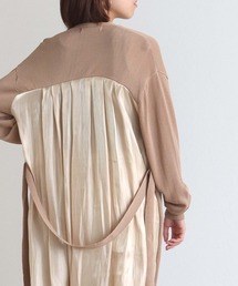 【Vingtrois】バック異素材ロングカーディガン