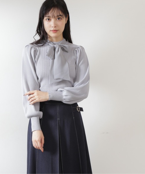 JILL by JILL STUART(ジルバイジルスチュアート)の「◇リブニット(ニット/セーター・レディース・ブルー/グレー/ピンク/ブラック/ホワイト・FREE)」の4枚目の写真