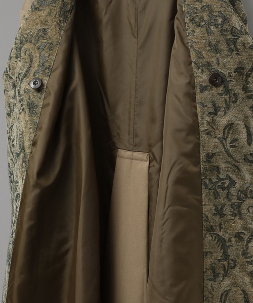 HARE（ハレ）の「ジャガードレイヤードコート(HARE)（ノーカラーコート・レディース・ベージュ/ボルドー・FREE）」の15枚目の写真