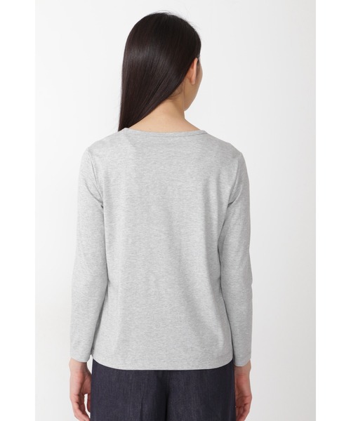 human woman（ヒューマンウーマン）の「◆オーガニック綿天竺プルオーバー（Tシャツ/カットソー・レディース・ネイビー/グレー/ホワイト・MEDIUM/LARGE）」の6枚目の写真