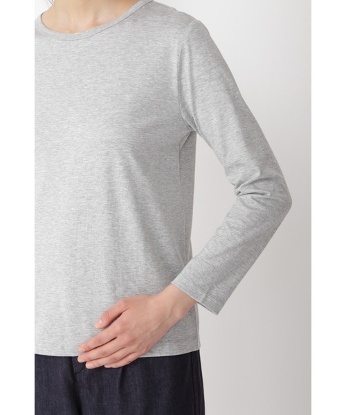 human woman（ヒューマンウーマン）の「◆オーガニック綿天竺プルオーバー（Tシャツ/カットソー・レディース・ネイビー/グレー/ホワイト・MEDIUM/LARGE）」の11枚目の写真
