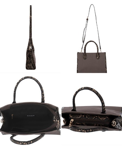 ANAP（アナップ）の「パイソンキャンバスミニバッグ（バックパック/リュック・レディース・ライトベージュ/グレイッシュベージュ・FREE）」の11枚目の写真